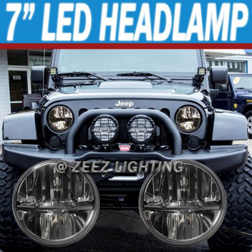 7&#034; round shaped cree led headlight kit high low dual beam headlamp assembly #o