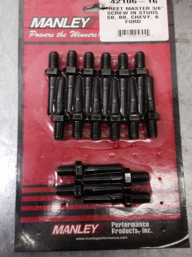 Manley 42106-16 pc rocker arm studs 3/8 big block bb small block sb ford chevy