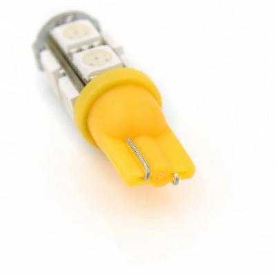 T10 5050 bulb wedge car 9-led yellow light new - 2pcs - free shipping - yellow