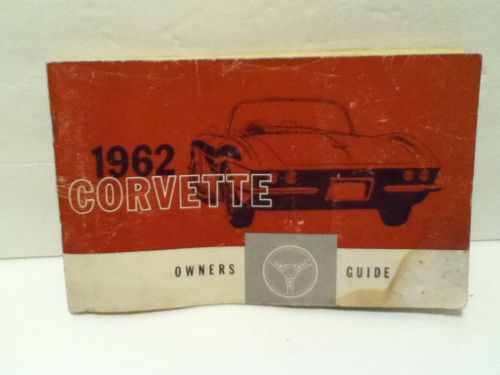 1962 corvette factory original gm owners guide w/ full news card gm # 3798322