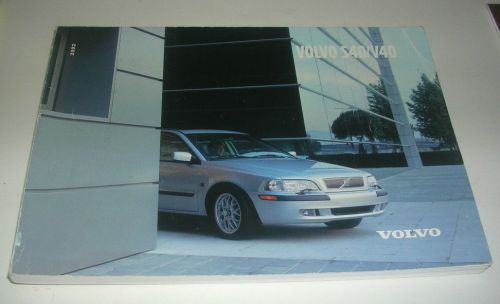 2002 volvo s40/v40 owners manual warranty guide accident assistance kit and more