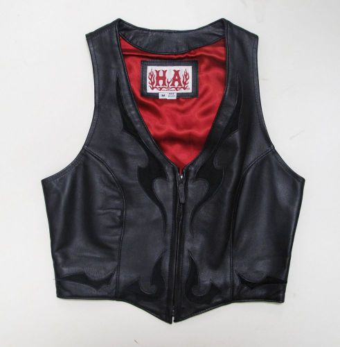 Ha leathers womens motorcycle vest size medium w/ black suede inlay