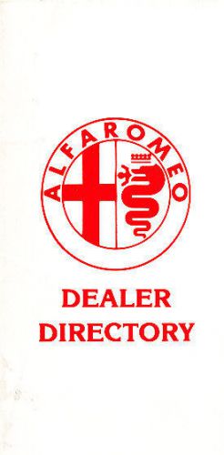 1980 alfa romeo dealer directory brochure
