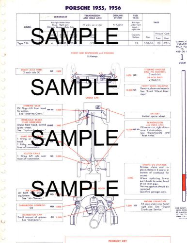 1955 1956 porsche 356 55 56 1956 rambler nash hudson lube lubrication charts gf