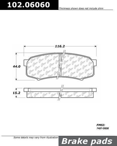 Centric 102.06060 brake pad or shoe, rear-c-tek metallic brake pads