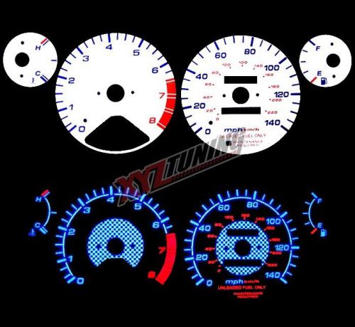 Blue reverse el indiglo glow white gauge dash face for 96-97 accord 2.2l i4