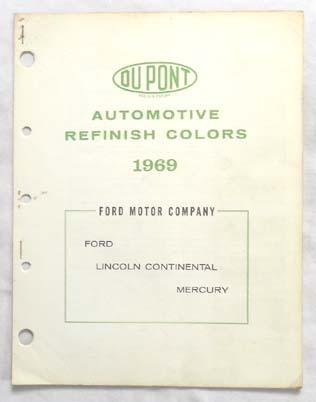 1969 ford lincoln mercury dupont color paint chip book all models original