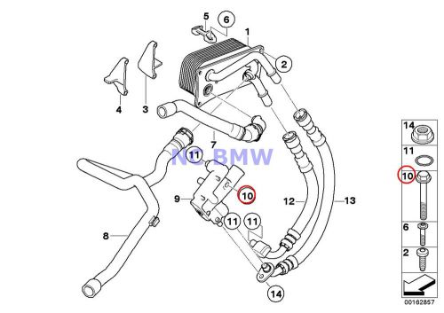 Bmw genuine oil cooler line hex bolt &amp; washer m8x60-znniv si e30 e36 e52 e60 e63