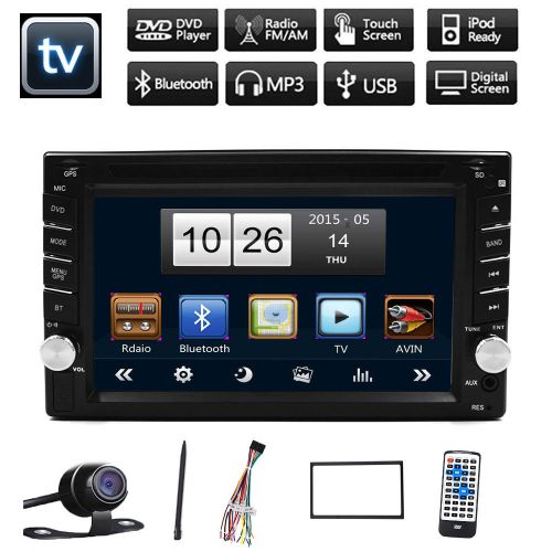 No gps double 2 din hd car stereo dvd cd player bluetooth auto radio ipod+camera