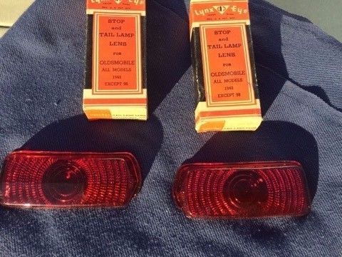 1948 oldsmobile dynamic 68 76  nors lynx eye glass tail light lens pair