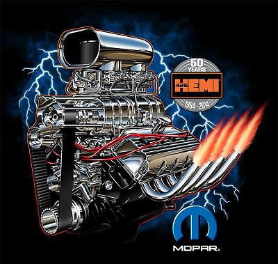 Mopar supercharged hemi dragster chrome motor tee shirt gear headz products