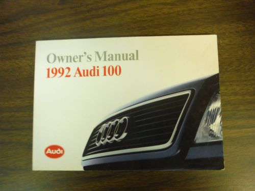 1992 audi 100 owners manual