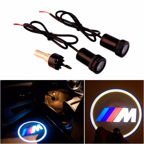 Led projector logo emblem symbol sign badge under door step courtesy light bmw