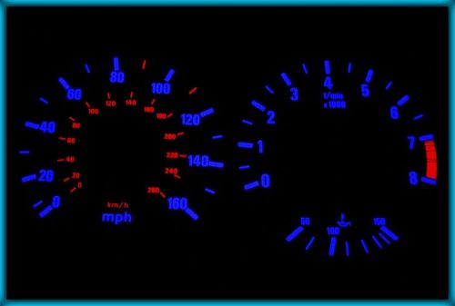 G112 bmw e30 m3 82-94 uk 160mph white/blue el plasma glow gauges cluster dials