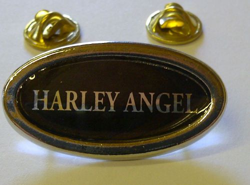 Hd angel oval biker pin badge for motorcycle-lady custom cruiser rider gift