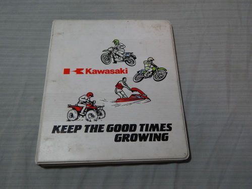 1986 kawasaki dealer advertising sales book binder jet ski 3 wheeler atv