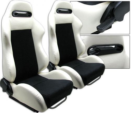 New 1 pair white &amp; black 2 tone racing seats for all acura