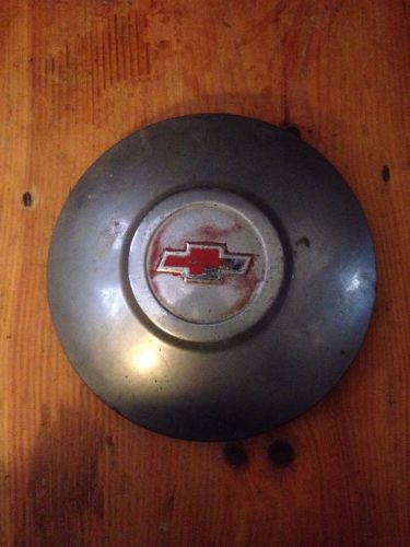 1940&#039;s chevrolet hubcap chevy bow tie chrome dog dish type 9 1/2&#034;
