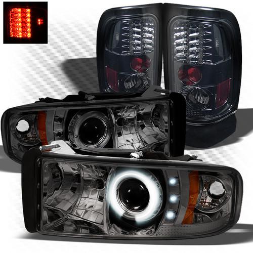 94-01 ram 1500, 94-02 2/3500 smoke ccfl pro headlights + philips-led tail lights