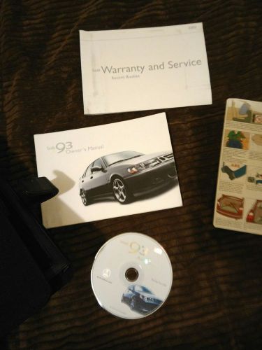 2002 saab 93  owners manual with supplements and leather case