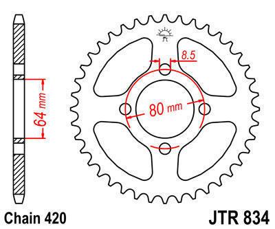 Jt sprocket rear 35t steel fits yamaha tt-r90 e 2004-2007