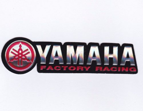 New yamaha 3d red / chrome set of 2 pieces vinyl stickers decal