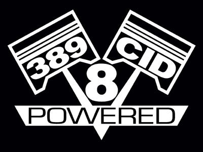 2 v8 389 cid engine piston decal set sticker emblems 6.5 liter decals