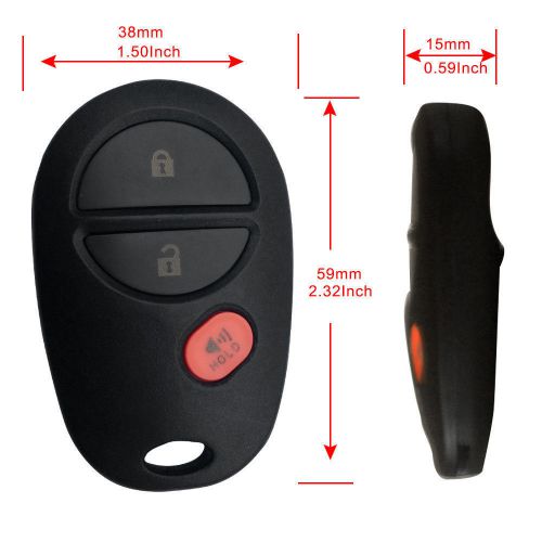 Replacement keyless entry remote key car fob transmitter alarm for gq43vt20t