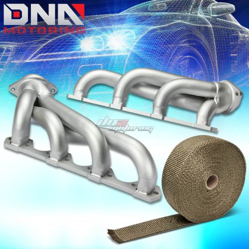 Stainless ceramic coated exhaust header fits 79-93 mustang v8+titanium heat wrap