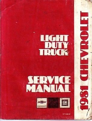 1981 chevrolet truck blazer suburban factory shop service manual