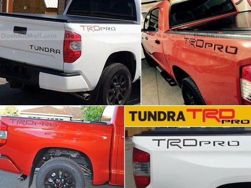 Set of 2 trd pro black letters for toyota tundra 2014 2015 2016 not decals