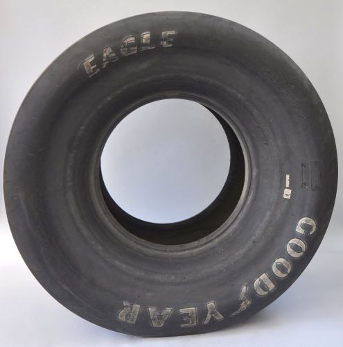 Vintage goodyear drag slicks, pair, top fuel &amp; funnycar, 34.5&#034;, white letters