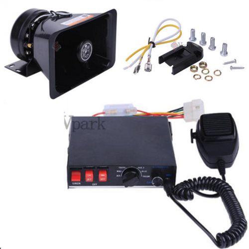 200w 12v 8 tone loud speaker pa horn siren system mic kit police car fire truck