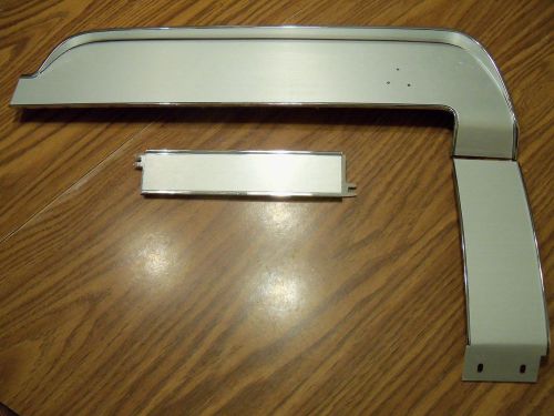 67 mustang dlx 3pc dash panel trim brushed aluminum insert (new) c7zz-6504410-kr