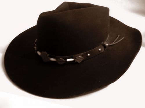 Harley davidson western style cowboy 100% wool crush-able hat size xl