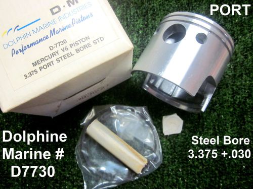 Merc.v6 port piston kit 3.375 + .030 steel bore dmi # d7730