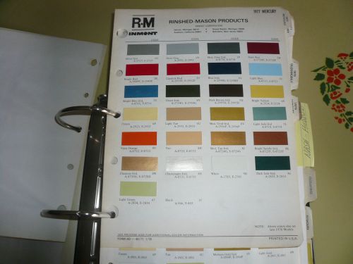 1977 mercury r-m color chip paint sample - vintage