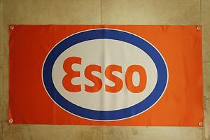 Esso gas banner chevy ford oil garage art bbc sbc v8 flathead shell dodge coupe