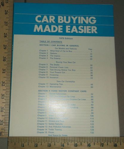 1973 ford car buying made easier brochure original mustang pantera lincoln