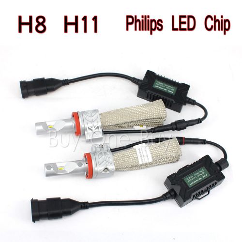 Auto h8 h11 philip lumileds led headlight bulb conversion kit 80w 8000lm 12-24v