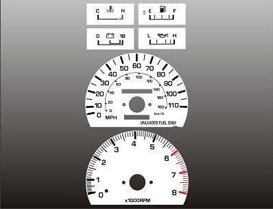 1989-1991 toyota truck 4runner instrument cluster white face gauges 89-91