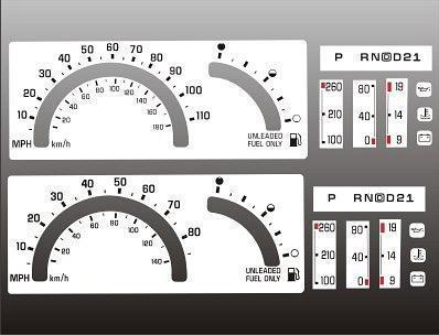 1992-1993 s10 s15 blazer jimmy instrument cluster white face gauges 92-93