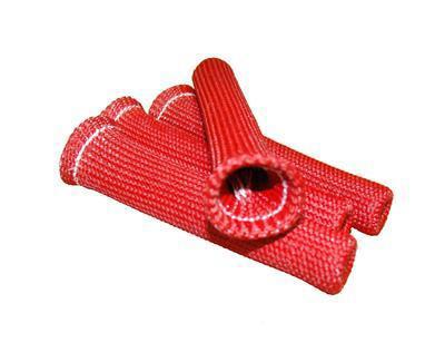 Thermo-tec spark plug boot protector cool-it plug wire sleeves 6" red setof4