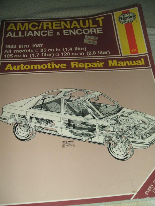 Haynes repair manual  amc renault alliance & encore 1983-1997 all models  