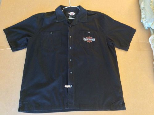 Harlet davidson xl short sleeve collar shirt black harley buttons 2 pockets