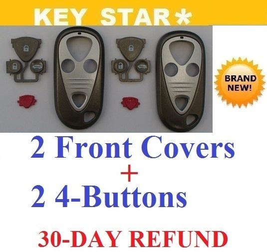 Lot 2 new acura cl rl tl tsx shell case front cover for 4 button keyless remote