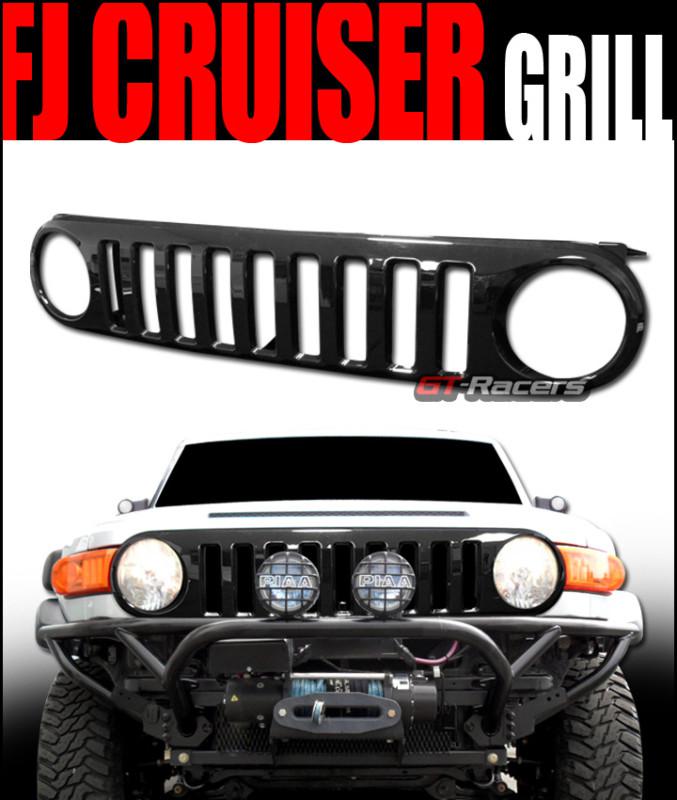 Black vertical sport front hood bumper grill grille abs 2007-2011 fj cruiser suv