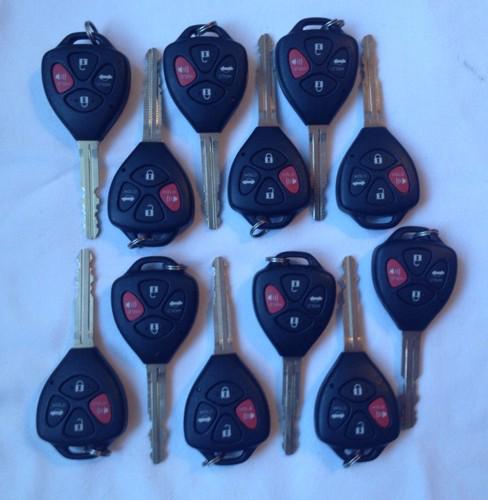 Wholesale lot of 12 toyota remote key combo's
