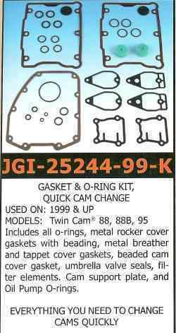 James 1999-2009 twin cam quick change cam  gasket set - close out