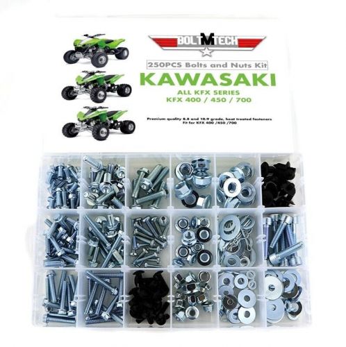 250 pc bolt kit kawasaki kfx450 atv kfx-450r kfx400 kfx700 body plastic frame